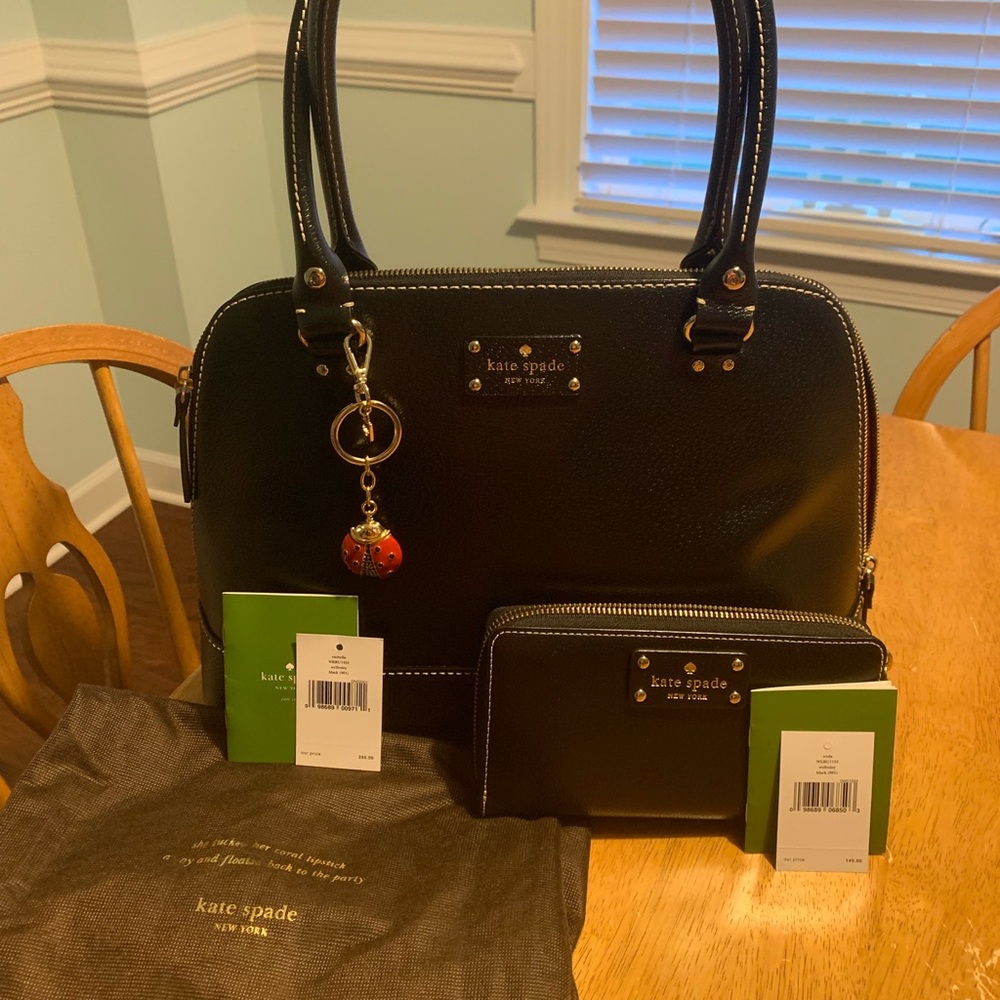 Kate Spade Purse & Wallet w/ free ladybug Keychain
